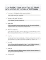 S130 Module 9 EXAM QUESTIONS (53 TERMS) WITH VERIFIED DEFINITIONS UPDATED 2024