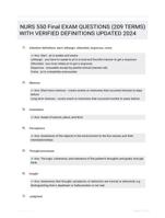 NURS 550 Final EXAM QUESTIONS (209 TERMS) WITH VERIFIED DEFINITIONS UPDATED 2024