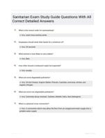 Sanitarian Exam Study Guide Questions With All Correct  Detailed Answers