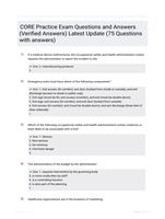 CORE Practice Exam Questions and Answers (Verified Answers) Latest Update  (75 Questions with answers)