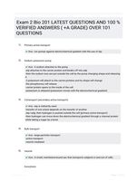 Exam 2 Bio 201 LATEST QUESTIONS AND 100 % VERIFIED ANSWERS ( +A GRADE) OVER 101 QUESTIONS