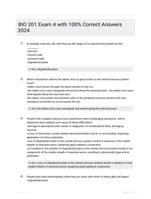 BIO 201 Exam 4 with 100% Correct Answers 2024