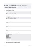 Bio 201 Exam 1 Set Question & Answers | Passed Latest  Update