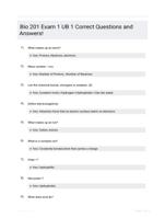 Bio 201 Exam 1 UB 1 Correct Questions and Answers!