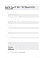 Bio 201 Exam 1 100% VERIFIED ANSWERS  2024/2025