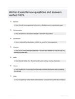 Written Exam Review questions and answers verified 100%