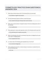 COSMETOLOGY PRACTICE EXAM QUESTIONS & ANSWERS 2024