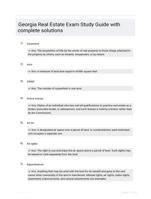Georgia Real Estate Exam Study Guide with complete solutions