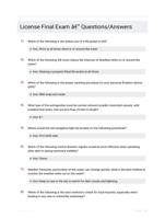 License Final Exam - Questions/Answers