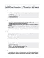 CAPM Exam Questions - Questions & Answers