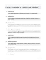 CAPM EXAM PREP - Questions & Solutions