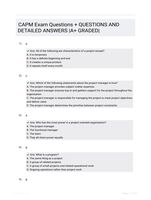 CAPM Exam Questions +  QUESTIONS AND DETAILED ANSWERS |A+ GRADED|