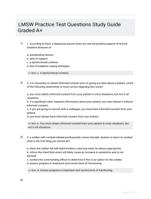 LMSW Practice Test Questions Study Guide Graded A+