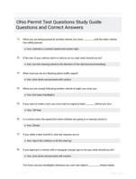Ohio Permit Test Questions Study Guide Questions and Correct Answers