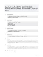 Dysrhythmia Test EXAM QUESTIONS (36 TERMS) WITH VERIFIED DEFINITIONS UPDATED 2024