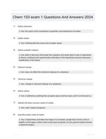 Chem 103 exam 1 Questions And Answers 2024