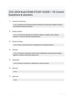 CEA 2024 final EXAM STUDY GUIDE / 18 Correct Questions & answers