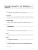Final Exam Review Exam with 100% Correct Answers.