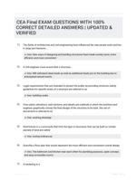 CEA Final EXAM QUESTIONS WITH 100% CORRECT DETAILED ANSWERS | UPDATED & VERIFIED