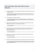 CEA Final Exam Quiz with 100% Correct Answers..