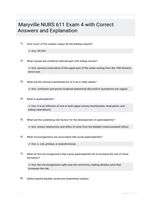 Maryville NURS 611 Exam 4 with Correct Answers and Explanation