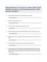 Maryville Nurs 611 Exam 4 V1 (New 2024/ 2024  Update) Questions and Verified Answers| 100%  Correct| Graded A