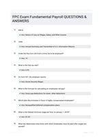 FPC Exam Fundamental Payroll QUESTIONS & ANSWERS