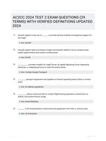 AC2CC 2024 TEST 2  EXAM QUESTIONS (29 TERMS) WITH VERIFIED DEFINITIONS UPDATED 2024