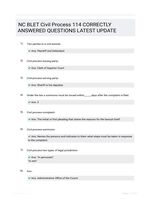 NC BLET Civil Process 114 CORRECTLY ANSWERED QUESTIONS LATEST UPDATE