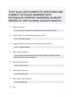 CCHT Exam 2024 COMPLETE QUESTIONS AND CORRECT DETAILED ANSWERS WITH RATIONALES (VERIFIED ANSWERS) |ALREADY GRADED A+ with Complete Solutions Rated A+