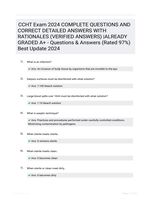 CCHT Exam 2024 COMPLETE QUESTIONS AND CORRECT DETAILED ANSWERS WITH RATIONALES (VERIFIED ANSWERS) |ALREADY GRADED A+ - Questions & Answers (Rated 97%) Best Update 2024