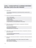 LEVEL 1 EXAM PORTAGE LEARNING  MICROBIO 385 BIOD QUESTION AND  ANSWER