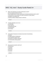 BISC 162, test 1 Study Guide Rated A+