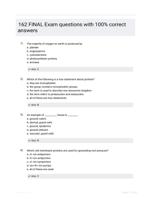 162 FINAL Exam questions with 100% correct answers