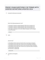 PRX301 EXAM QUESTIONS (150 TERMS) WITH VERIFIED DEFINITIONS UPDATED 2024