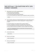 NUR 425 Exam 1 256 QUESTIONS  WITH 100% CORRECT  ANSWERS