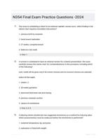 N354 Final Exam Practice Questions -2024