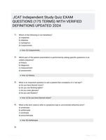 JCAT Independent Study Quiz EXAM QUESTIONS (175 TERMS) WITH VERIFIED DEFINITIONS UPDATED 2024
