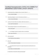 Certified Paraoptometric (CPO)  310 CORRECTLY ANSWERED QUESTIONS LATEST UPDATE