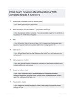 Initial Exam Review Latest Questions With Complete Grade A Answers