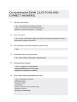 Comprehensive EXAM  (QUESTIONS AND CORRECT  ANSWERS)