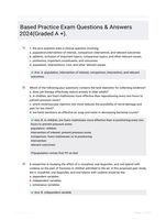 Based Practice Exam Questions & Answers 2024(Graded A +).