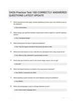 D426 Practice Test 100 CORRECTLY ANSWERED QUESTIONS LATEST UPDATE