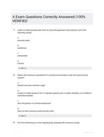 6 Exam Questions Correctly  Answered |100% VERIFIED