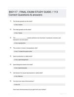 BIO117 - FINAL EXAM STUDY GUIDE / 113 Correct Questions & answers