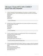 OB Exam 3 Study WITH 100% CORRECT QUESTION AND ANSWER