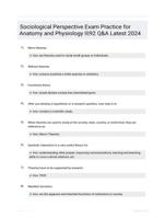 Sociological Perspective Exam Practice for Anatomy and Physiology II|92 Q&A Latest 2024