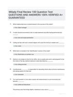 Milady Final Review 100 Question Test QUESTIONS AND ANSWERS 100% VERIFIED A+ GUARANTEED