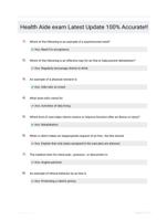 Health Aide exam  Latest Update 100% Accurate!!