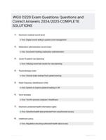 WGU D220 Exam Questions Questions and Correct Answers  2024/2025 COMPLETE SOLUTIONS